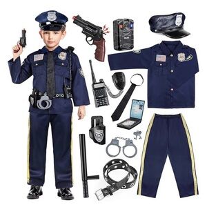 Joycover Police Costume for Kids - Career Day Officer Costume for Boys Girls NEW